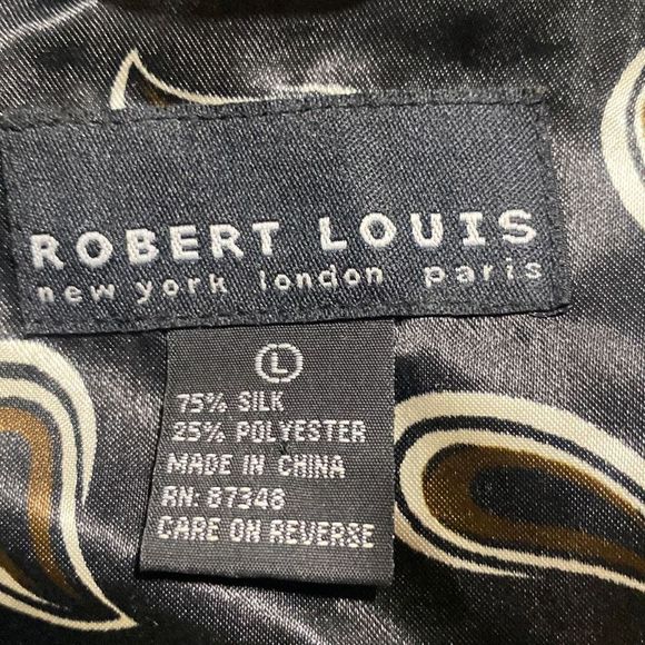 Robert Louis Silk Paisley Print Unisex Silky Robe - Picture 14 of 14